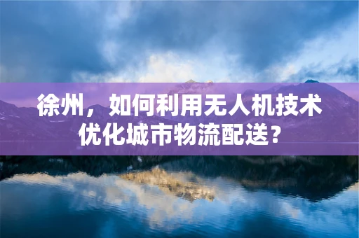 徐州，如何利用无人机技术优化城市物流配送？