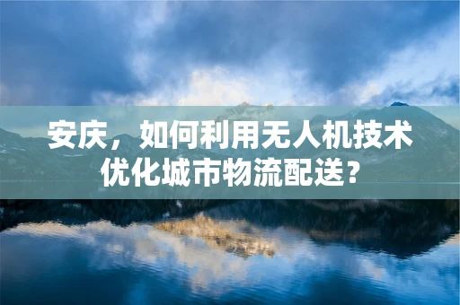 安庆，如何利用无人机技术优化城市物流配送？