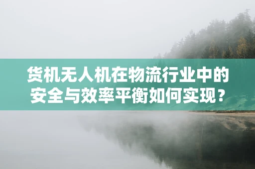 货机无人机在物流行业中的安全与效率平衡如何实现？